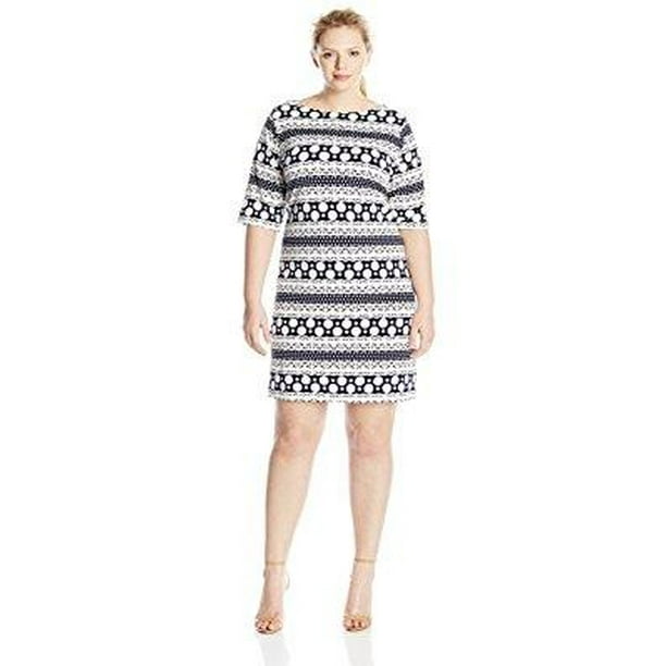 Tiana B Womens Plus-Size Short-Sleeve Printed Shift Dress Tiana B Womens Plus-Size Short-Sleeve Printed Shift Dress